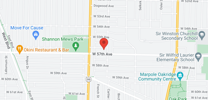 map of 1443 W 57TH AVENUE